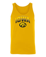 Women's Iowa Hawkeyes Tank Top - Full Color IOWA Fade Tigerhawk Oval