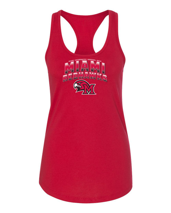 Women's Miami University RedHawks Tank Top - Miami RedHawks Full Color Fade Hawk M Logo