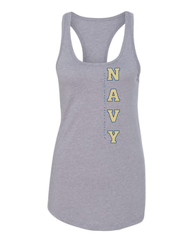 Women's Navy Midshipmen Tank Top - USNA Vertical Navy