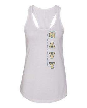 Women's Navy Midshipmen Tank Top - USNA Vertical Navy