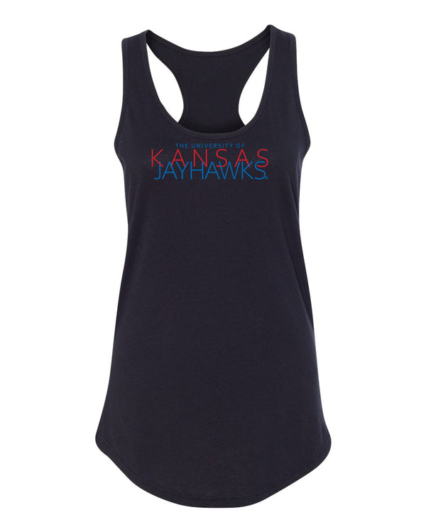 Women's Kansas Jayhawks Tank Top - Overlapping University of Kansas Jayhawks