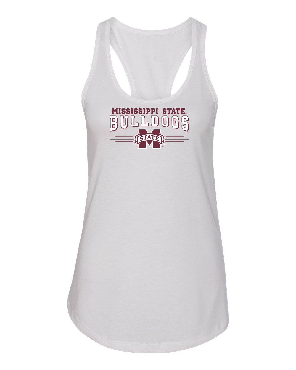 Women's Mississippi State Bulldogs Tank Top - MSU Bulldogs 3-Stripe
