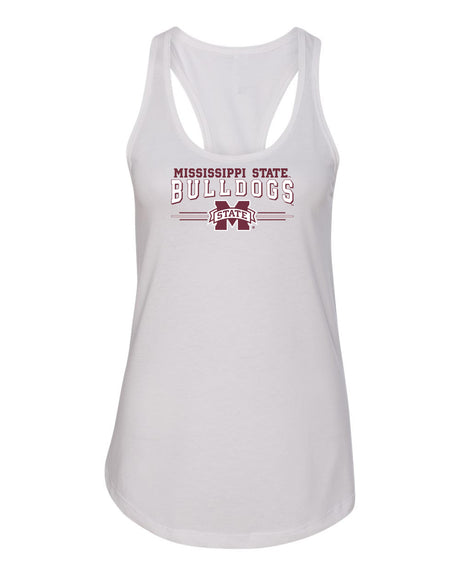 Women's Mississippi State Bulldogs Tank Top - MSU Bulldogs 3-Stripe