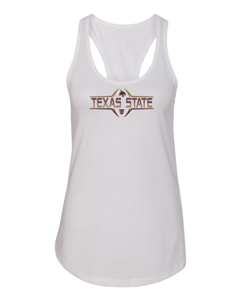 Women's Texas State Bobcats Tank Top - Striped Texas State Football Laces