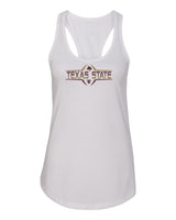 Women's Texas State Bobcats Tank Top - Striped Texas State Football Laces