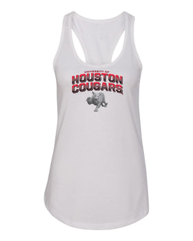 Women's Houston Cougars Tank Top - Full Color Fade with Cougar