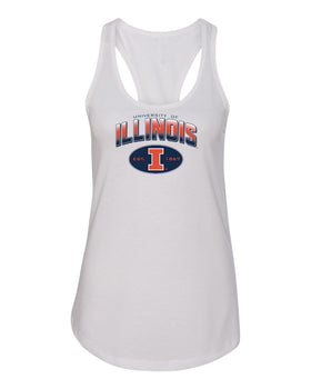 Women's Illinois Fighting Illini Tank Top - Full Color Fade Illinois Arch