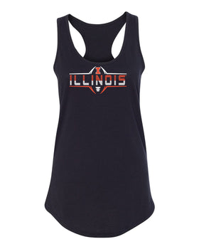 Women's Illinois Fighting Illini Tank Top - Striped Illinois Football Laces