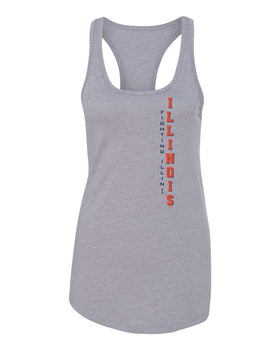 Women's Illinois Fighting Illini Tank Top - Vertical Illinois Fighting Illini