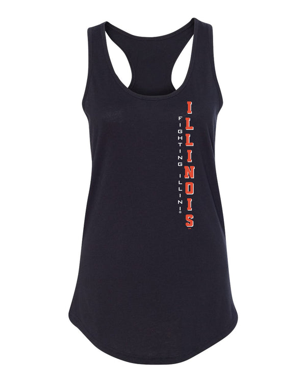 Women's Illinois Fighting Illini Tank Top - Vertical Illinois Fighting Illini