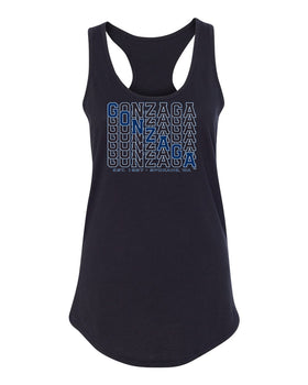 Women's Gonzaga Bulldogs Tank Top - Diagonal Echo Gonzaga