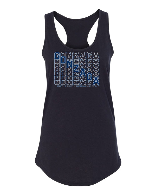 Women's Gonzaga Bulldogs Tank Top - Diagonal Echo Gonzaga