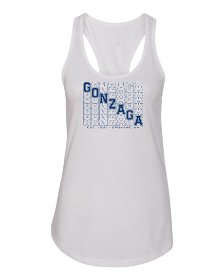 Women's Gonzaga Bulldogs Tank Top - Diagonal Echo Gonzaga