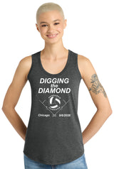 Women's Nebraska Huskers Tank Top - Nebraska Volleyball Digging the Diamond