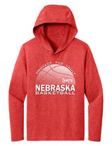 Women's Nebraska Huskers Long Sleeve Hooded Tee Shirt - Nebraska Basketball Logo