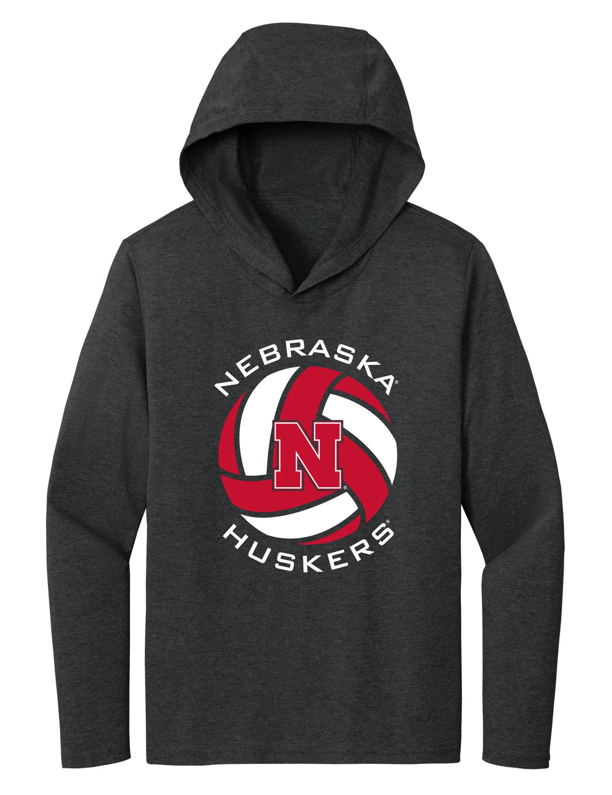 Women's Nebraska Huskers Long Sleeve Hooded Tee Shirt - Huskers Volleyball Block N