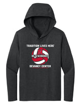 Women's Nebraska Huskers Long Sleeve Hooded Tee Shirt - Blackshorts Volleyball Tradition Lives Here