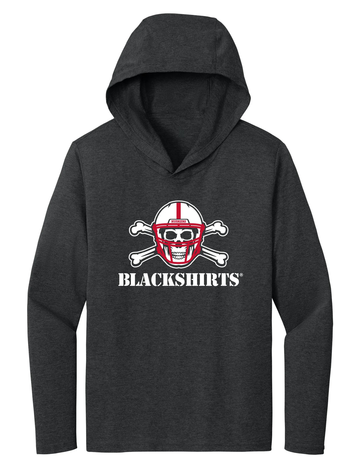 Women's Nebraska Huskers Long Sleeve Hooded Tee Shirt - NEW Official Blackshirts Logo
