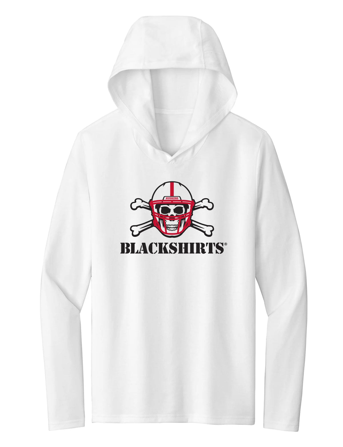 Women's Nebraska Huskers Long Sleeve Hooded Tee Shirt - NEW Official Blackshirts Logo
