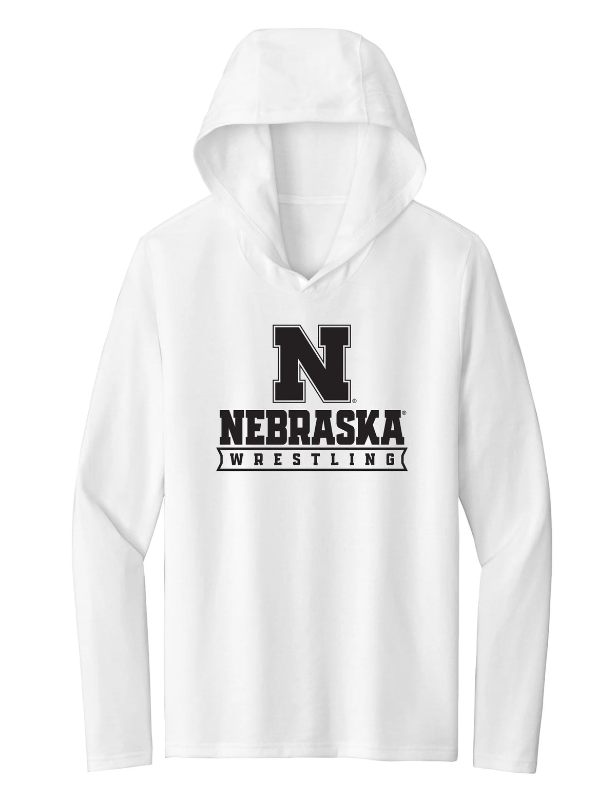 Women's Nebraska Huskers Long Sleeve Hooded Tee Shirt - Nebraska Wrestling Black Ink