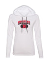 Women's Nebraska Huskers Long Sleeve Hooded Tee Shirt - Full Color Huskers Fade with Block N