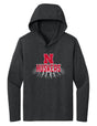 Women's Nebraska Huskers Long Sleeve Hooded Tee Shirt - 3D Huskers Spotlight Shadow