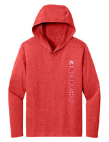 Women's Nebraska Huskers Long Sleeve Hooded Tee Shirt - Vertical Nebraska Herbie Husker