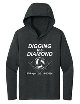 Women's Nebraska Huskers Long Sleeve Hooded Tee Shirt - Nebraska Volleyball Digging the Diamond
