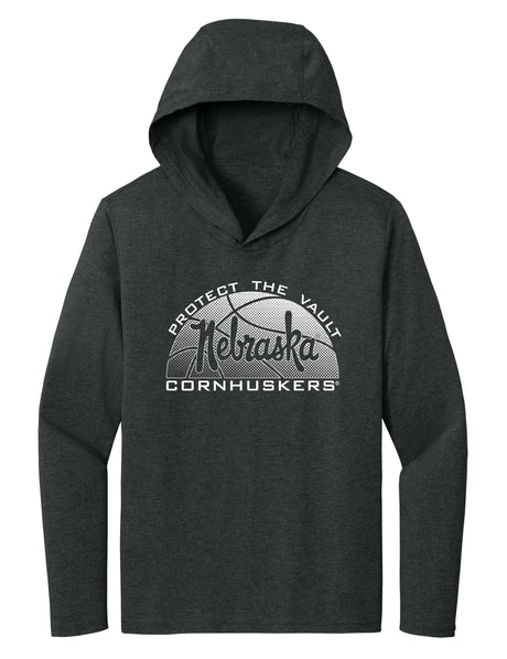Women's Nebraska Huskers Long Sleeve Hooded Tee Shirt - Script Nebraska Basketball