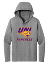 Women's Northern Iowa Panthers Long Sleeve Hooded Tee Shirt - UNI Purple and Gold Primary Logo