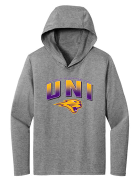 Women's Northern Iowa Panthers Long Sleeve Hooded Tee Shirt - UNI Full Color Fade Primary Logo