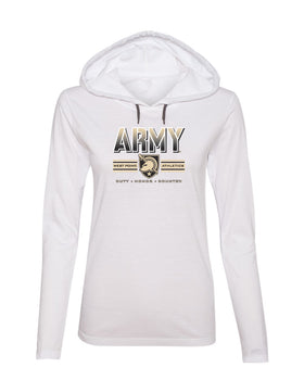 Women's Army Black Knights Long Sleeve Hooded Tee Shirt - Army Full Color Fade Primary Logo