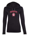 Women's South Dakota Coyotes Long Sleeve Hooded Tee Shirt - Coyotes Full Color Fade Primary Logo