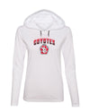 Women's South Dakota Coyotes Long Sleeve Hooded Tee Shirt - Coyotes Full Color Fade Primary Logo