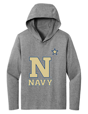 Women's Navy Midshipmen Long Sleeve Hooded Tee Shirt - US Naval Academy Star Logo