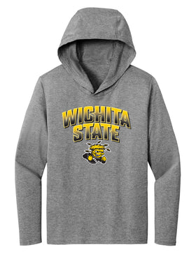 Women's Wichita State Shockers Long Sleeve Hooded Tee Shirt - Wichita State Full Color Fade