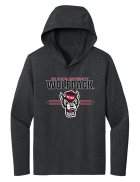 Women's North Carolina State Wolfpack Long Sleeve Hooded Tee Shirt - 3-Stripe Primary Logo