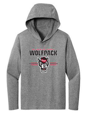 Women's North Carolina State Wolfpack Long Sleeve Hooded Tee Shirt - 3-Stripe Primary Logo