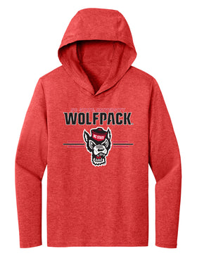 Women's North Carolina State Wolfpack Long Sleeve Hooded Tee Shirt - 3-Stripe Primary Logo