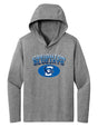 Women's Creighton Bluejays Long Sleeve Hooded Tee Shirt - Full Color Fade Primary Logo Oval