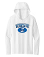 Women's Creighton Bluejays Long Sleeve Hooded Tee Shirt - Full Color Fade Primary Logo Oval