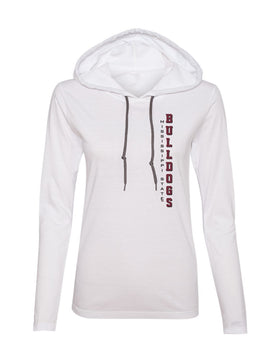 Women's Mississippi State Bulldogs Long Sleeve Hooded Tee Shirt - Vertical MSU Bulldogs