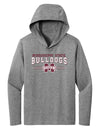 Women's Mississippi State Bulldogs Long Sleeve Hooded Tee Shirt - MSU Bulldogs 3-Stripe