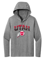 Women's Utah Utes Long Sleeve Hooded Tee Shirt - Full Color Fade Utah Utes Logo