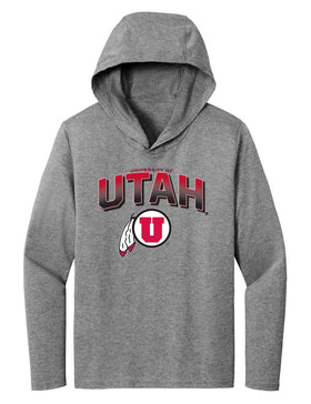 Women's Utah Utes Long Sleeve Hooded Tee Shirt - Full Color Fade Utah Utes Logo