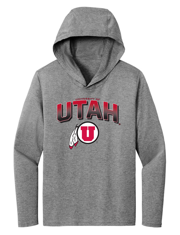 Women's Utah Utes Long Sleeve Hooded Tee Shirt - Full Color Fade Utah Utes Logo