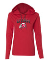 Women's Utah Utes Long Sleeve Hooded Tee Shirt - Full Color Fade Utah Utes Logo