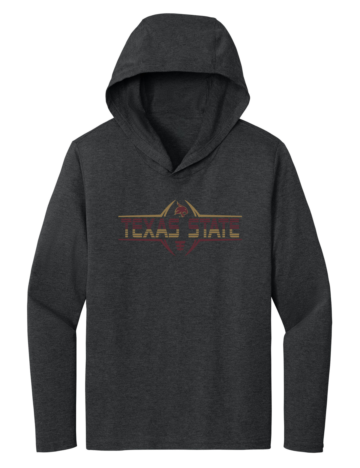 Women's Texas State Bobcats Long Sleeve Hooded Tee Shirt - Striped Texas State Football Laces