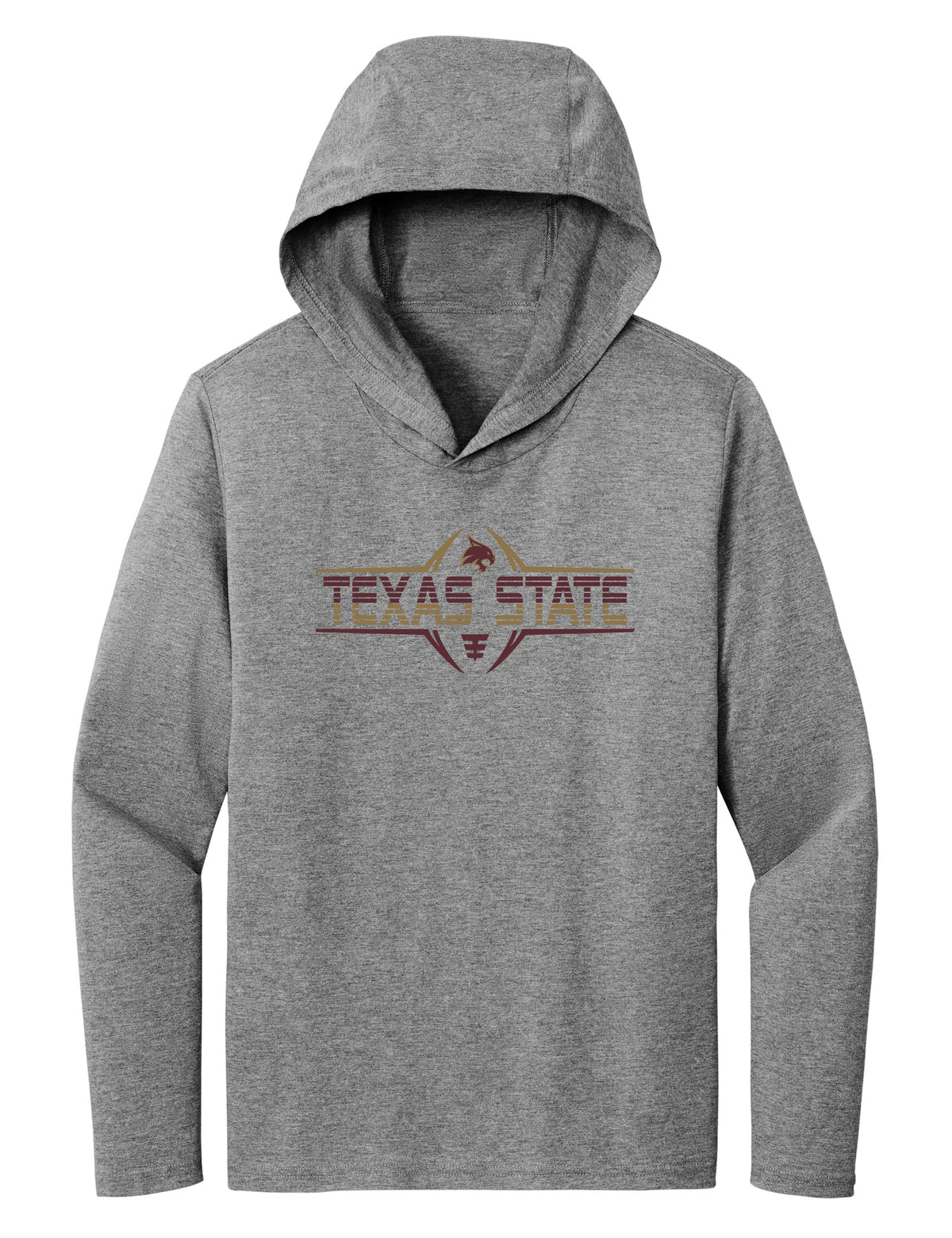 Women's Texas State Bobcats Long Sleeve Hooded Tee Shirt - Striped Texas State Football Laces