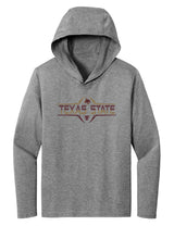 Women's Texas State Bobcats Long Sleeve Hooded Tee Shirt - Striped Texas State Football Laces